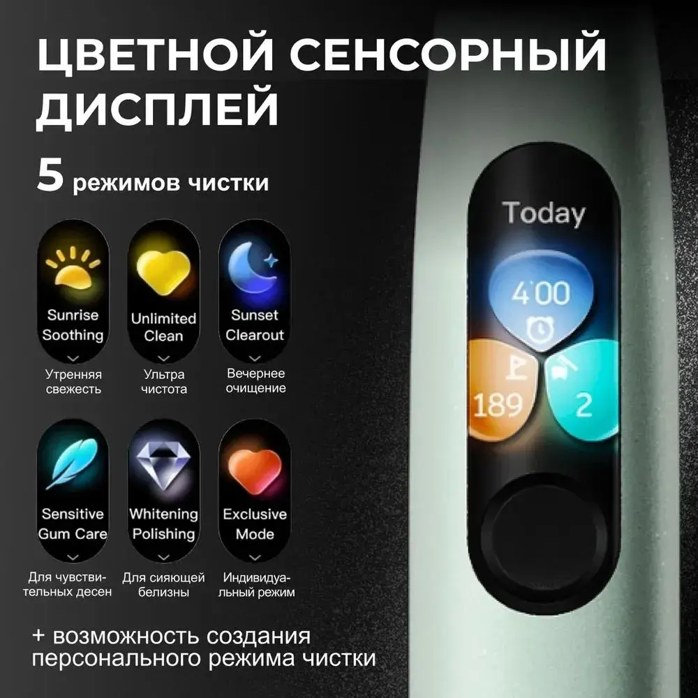 Фото 3 Зубная щетка электрическая Oclean X Ultra V8100 зеленый Фото 3 Зубная щетка электрическая Oclean X Ultra V8100 зеленый