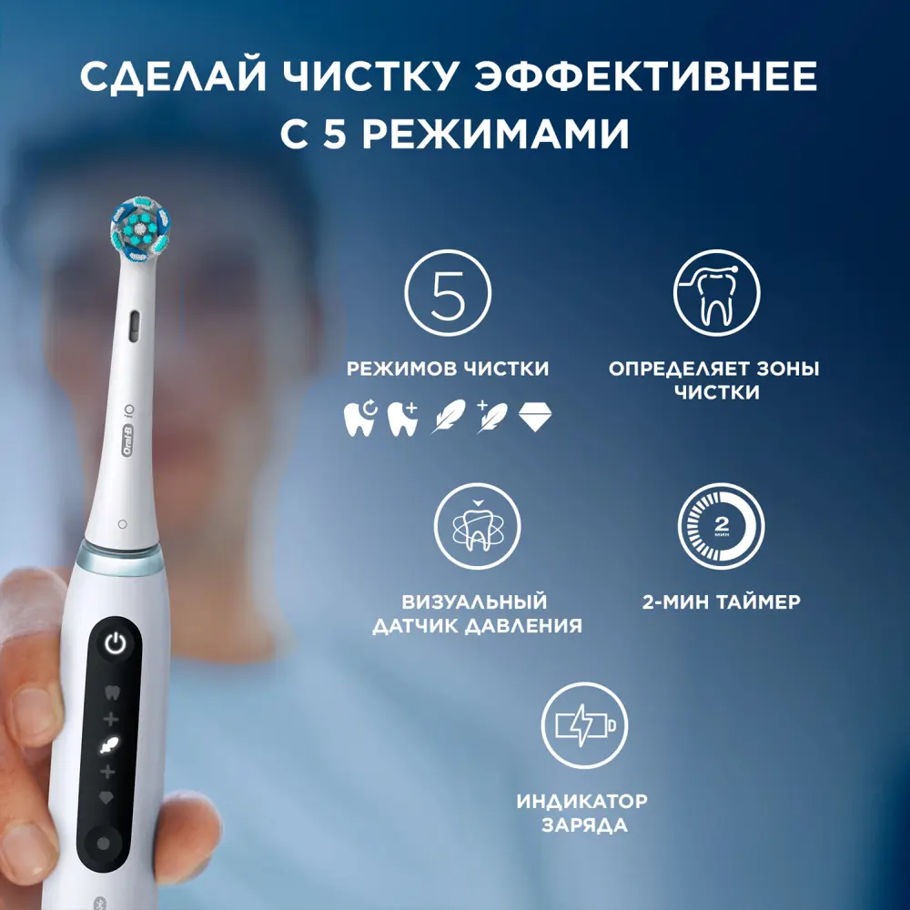 Фото 3 Зубная щетка электрическая Oral-B iO Series 5 iOG5.1A6.1WT белый Фото 3 Зубная щетка электрическая Oral-B iO Series 5 iOG5.1A6.1WT белый