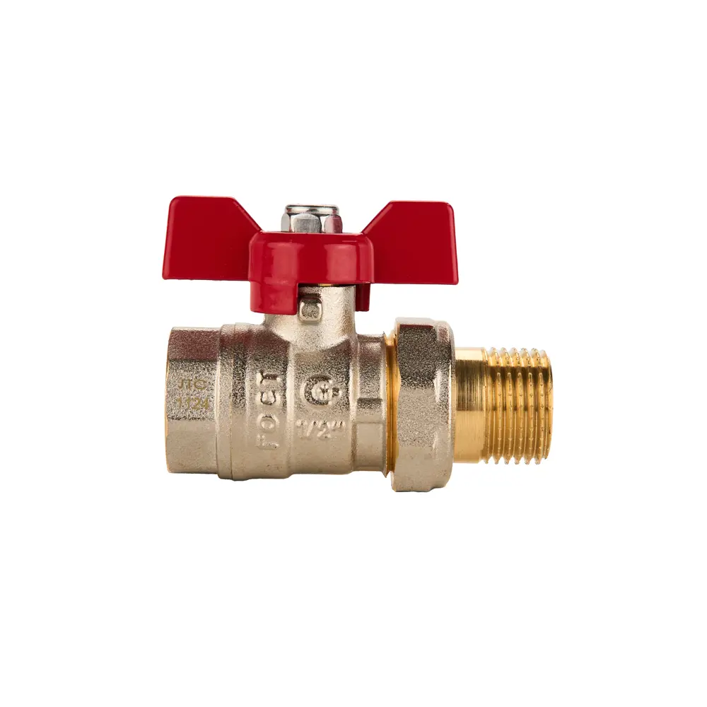 Фото 3 Кран шаровой прямой Sanext 8771 DN15 PN40 1/2" НР латунь ручка бабочка