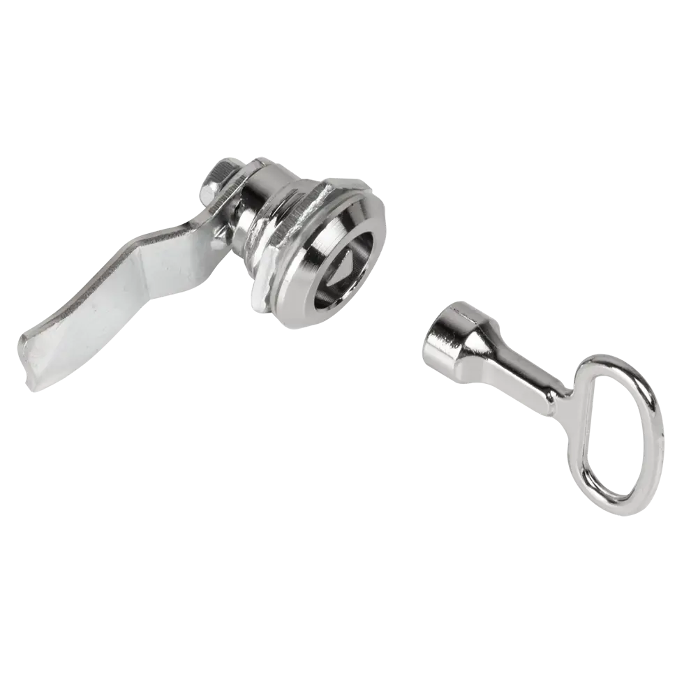 Фото Замок щитовый треугольный Tech Lock сталь цвет серый Фото Замок щитовый треугольный Tech Lock сталь цвет серый