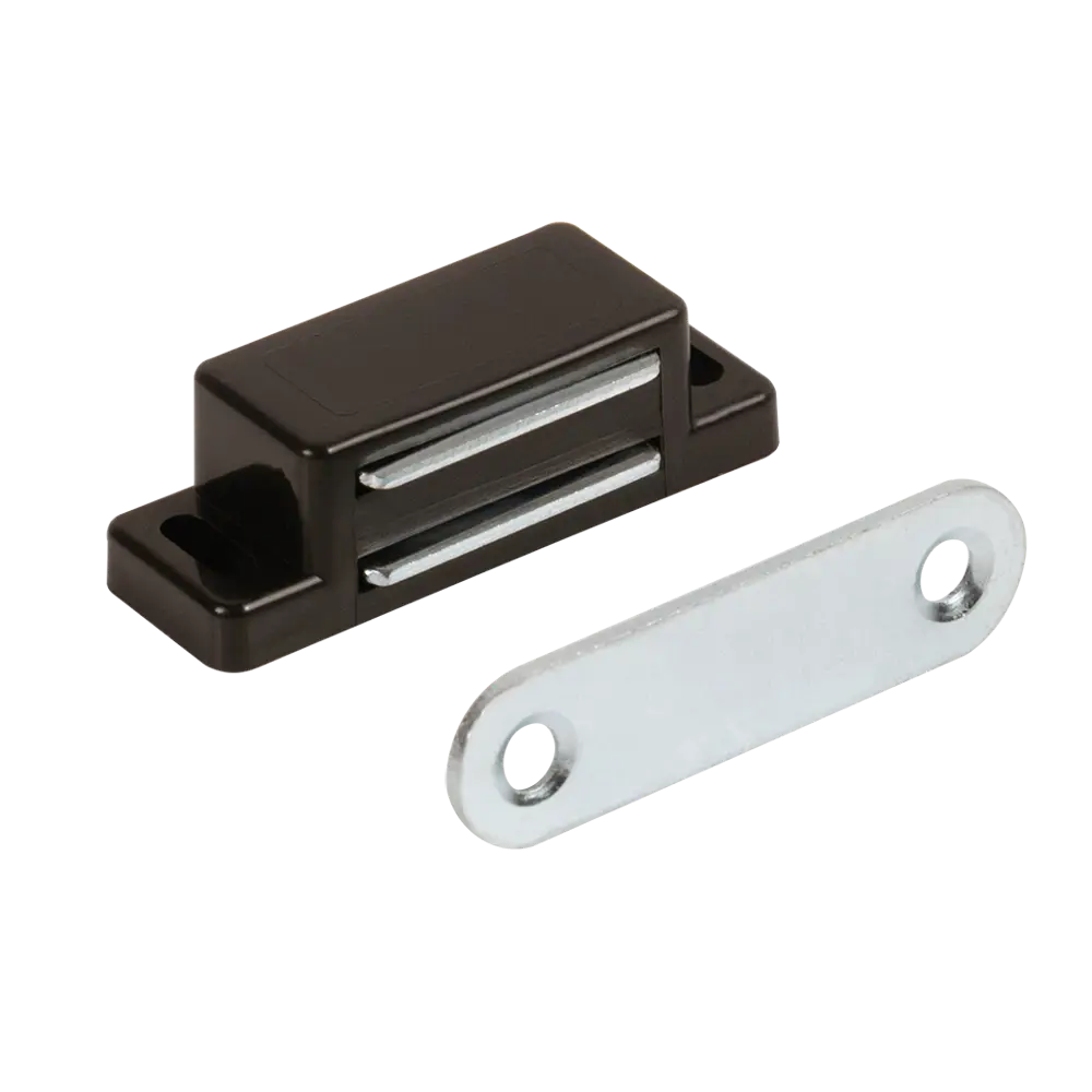 Фото Защелка магнитная 15x45 мм пластик цвет черный Фото Защелка магнитная 15x45 мм пластик цвет черный