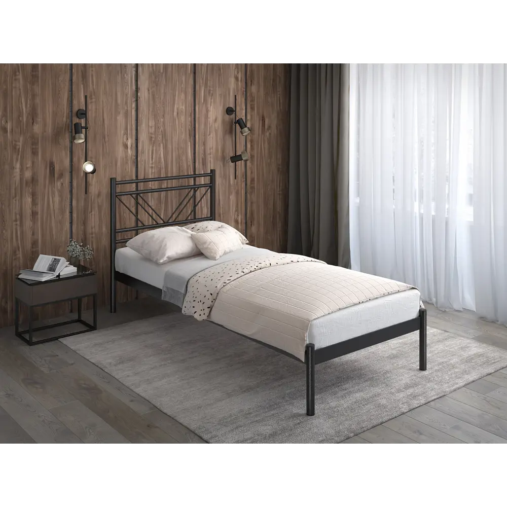 Фото 3 Кровать Стиллмет Аркон 200x90 см металлическое основание цвет черный Фото 3 Кровать Стиллмет Аркон 200x90 см металлическое основание цвет черный