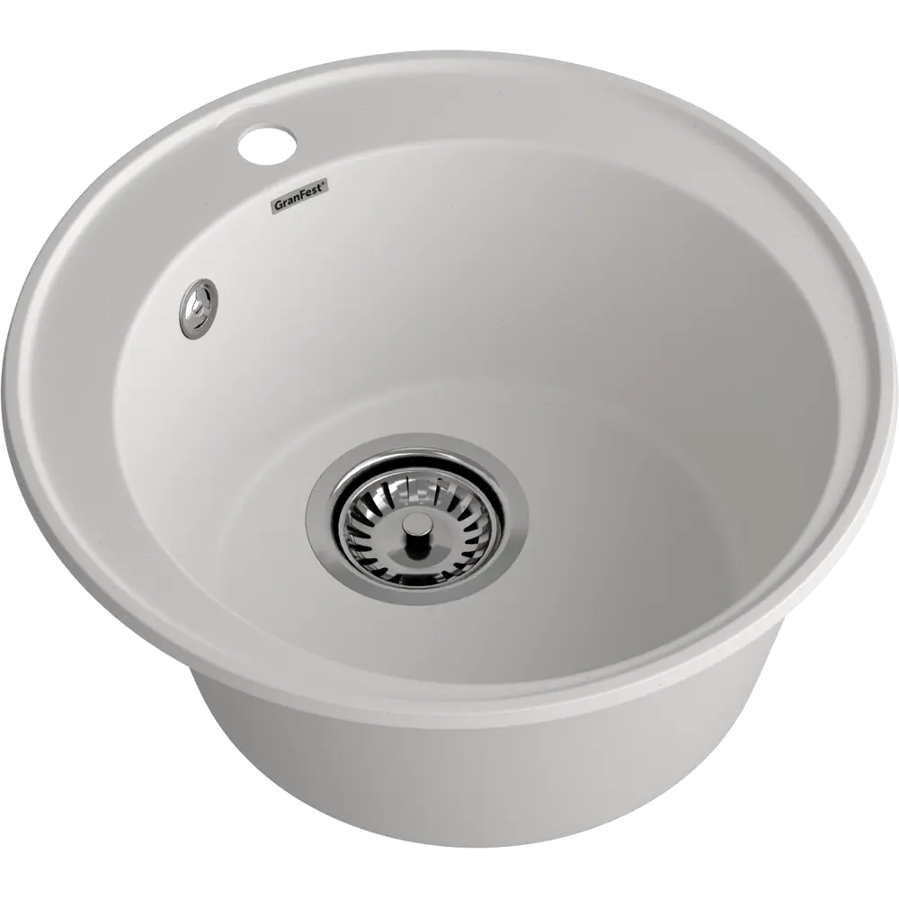 Фото 2 Мойка для кухни врезная Granfest Quarz GF-08 47.9x47.9 см глубина чаши 18 см кварц цвет белый Фото 2 Мойка для кухни врезная Granfest Quarz GF-08 47.9x47.9 см глубина чаши 18 см кварц цвет белый