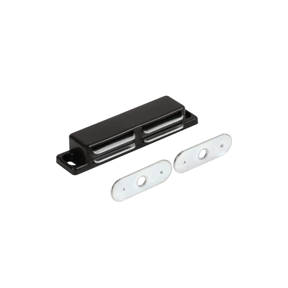 Фото Защелка магнитная 18x75 мм пластик цвет черный Фото Защелка магнитная 18x75 мм пластик цвет черный