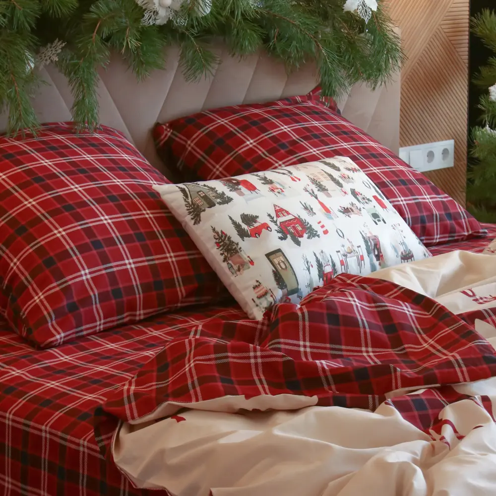 Фото 3 Комплект постельного белья Этель Scottish deer 10385151 хлопок 1.5-спальный наволочки 70 x 70- 2 шт цвет разноцветный