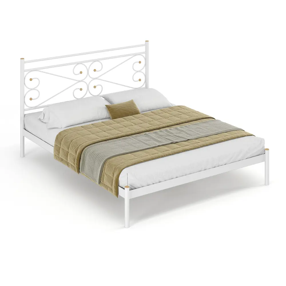 Фото Кровать Стиллмет Марко 200x140 см металлическое основание цвет белый Фото Кровать Стиллмет Марко 200x140 см металлическое основание цвет белый