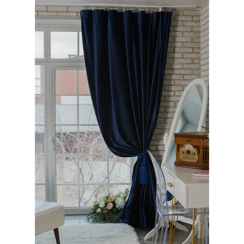 Фото 4 Штора Этель 10418424 на шторной ленте 270x145 см цвет голубой Фото 4 Штора Этель 10418424 на шторной ленте 270x145 см цвет голубой