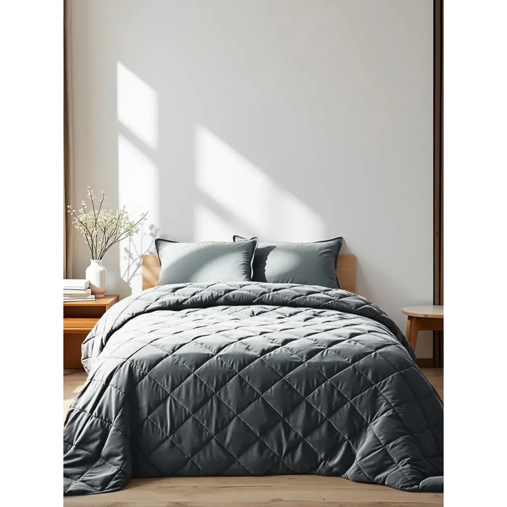 Фото 2 Покрывало Этель 10416641 220x210 см полиэстер цвет серый Фото 2 Покрывало Этель 10416641 220x210 см полиэстер цвет серый