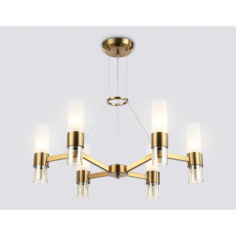 Фото 2 Люстра подвесная Ambrella light High Lh55114 6 ламп 20 м² цвет белый янтарный латунь Фото 2 Люстра подвесная Ambrella light High Lh55114 6 ламп 20 м² цвет белый янтарный латунь