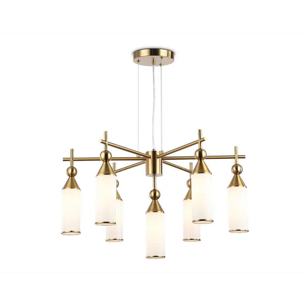 Фото Люстра подвесная Ambrella light High Lh55278 7 ламп 23 м² цвет белый золотой латунь Фото Люстра подвесная Ambrella light High Lh55278 7 ламп 23 м² цвет белый золотой латунь