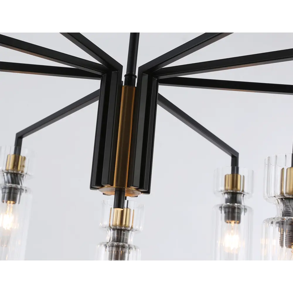 Фото 4 Люстра на штанге Ambrella light High Lh56117 9 ламп 30 м² цвет прозрачный черный латунь