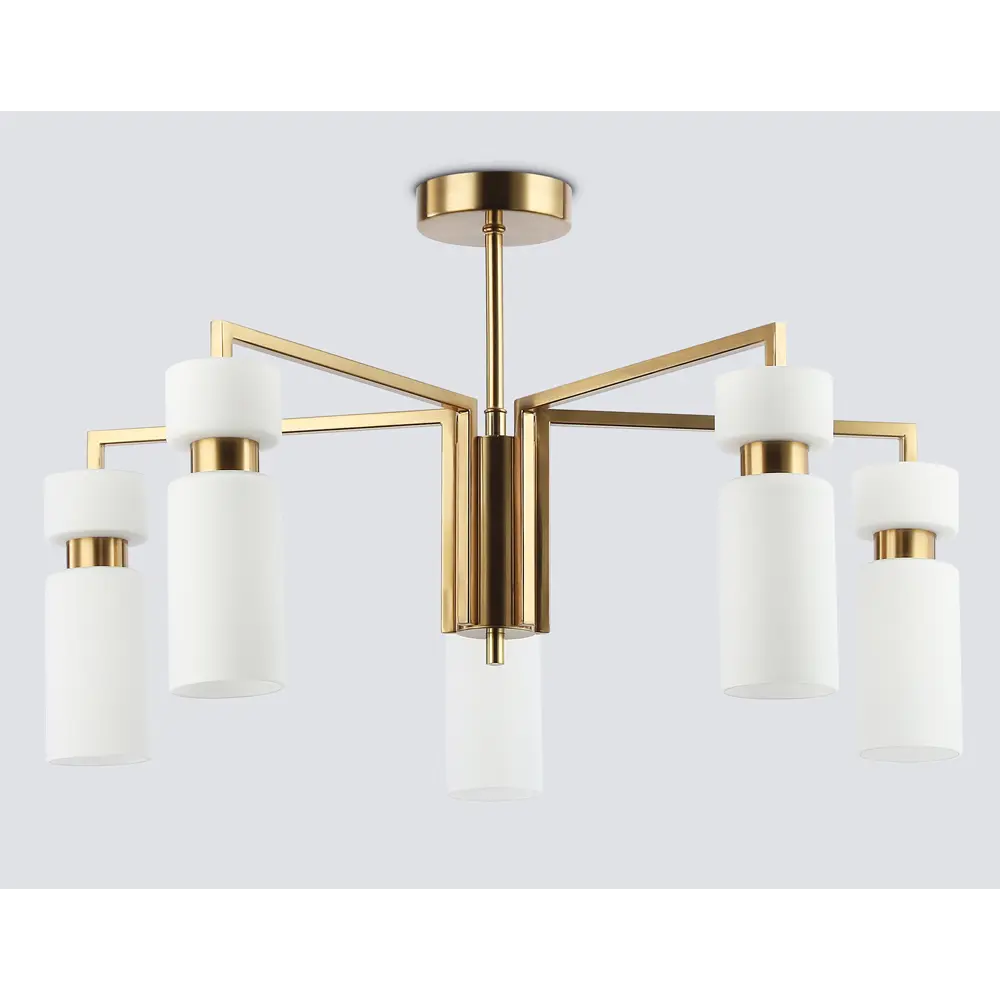 Фото 2 Люстра на штанге Ambrella light High Lh56124 5 ламп 18 м² цвет белый латунь