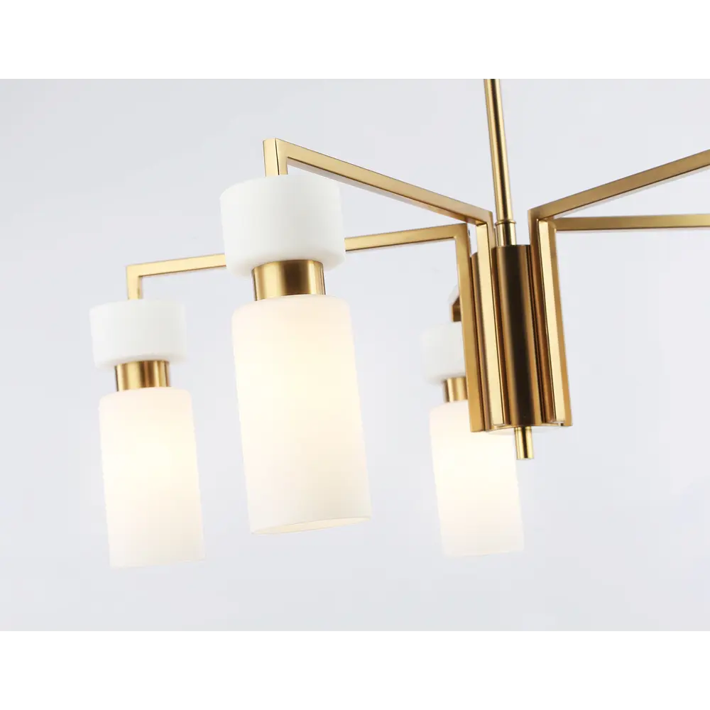 Фото 3 Люстра на штанге Ambrella light High Lh56124 5 ламп 18 м² цвет белый латунь