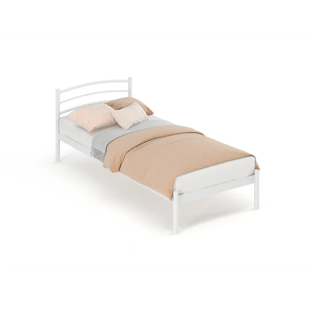 Фото Кровать Стиллмет Эко 200x90 см металлическое основание цвет белый Фото Кровать Стиллмет Эко 200x90 см металлическое основание цвет белый