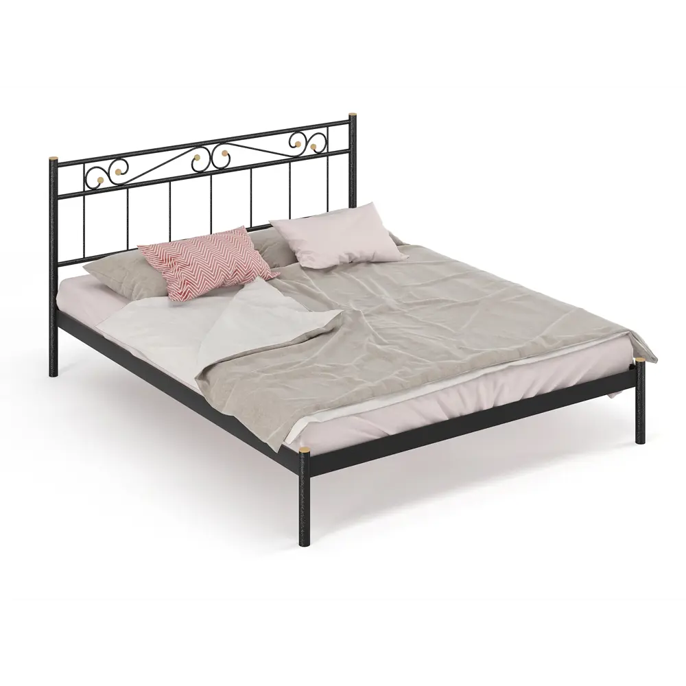 Фото Кровать Стиллмет Эсмеральда 200x140 см металлическое основание цвет черный Фото Кровать Стиллмет Эсмеральда 200x140 см металлическое основание цвет черный