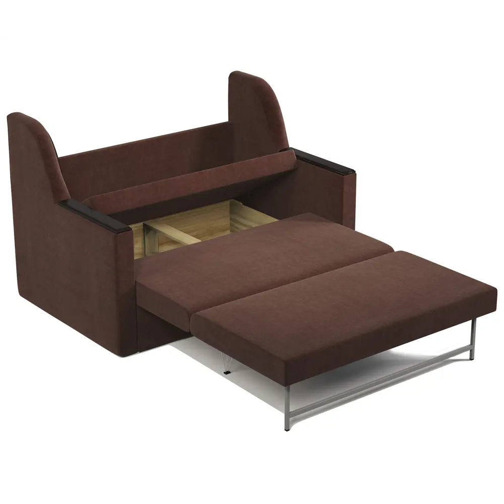 Фото 4 Диван раскладной Гамма Дуэт 142x93x94 см велюр цвет шоколадный Фото 4 Диван раскладной Гамма Дуэт 142x93x94 см велюр цвет шоколадный