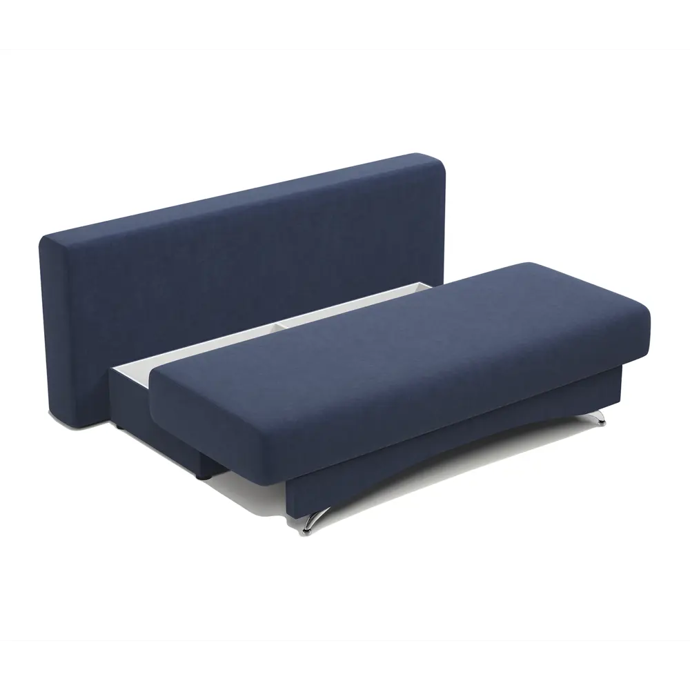 Фото 4 Диван раскладной Гамма Евро 130 190x69x87 см велюр цвет синий Фото 4 Диван раскладной Гамма Евро 130 190x69x87 см велюр цвет синий