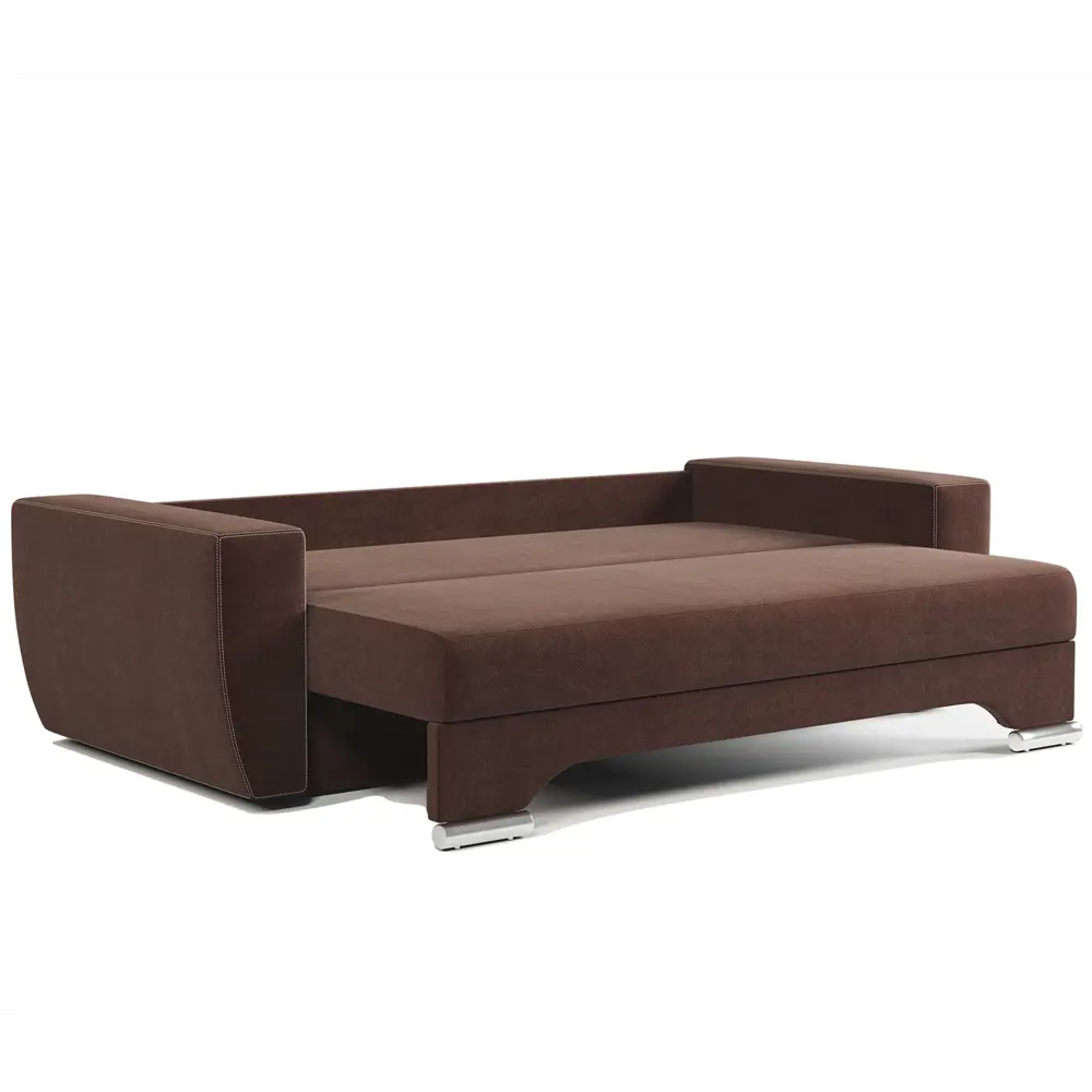 Фото 5 Диван раскладной Гамма ЕвроШаг 235x75x103 см велюр цвет шоколадный