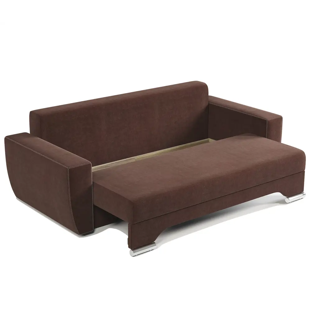 Фото 4 Диван раскладной Гамма ЕвроШаг 235x75x103 см велюр цвет шоколадный