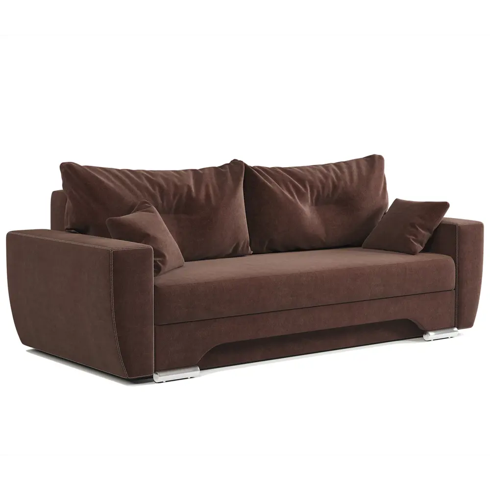 Фото Диван раскладной Гамма ЕвроШаг 235x75x103 см велюр цвет шоколадный