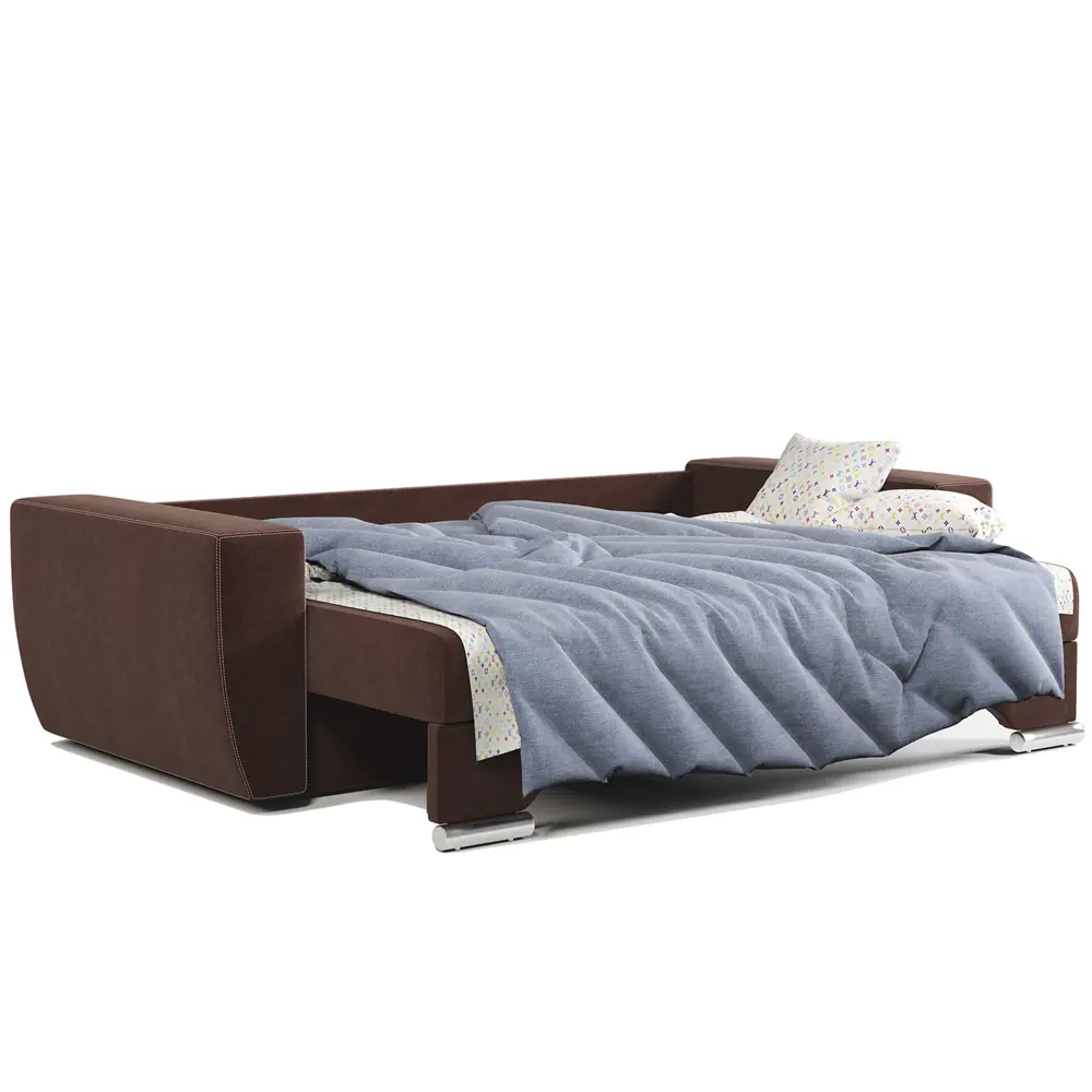 Фото 6 Диван раскладной Гамма ЕвроШаг 235x75x103 см велюр цвет шоколадный