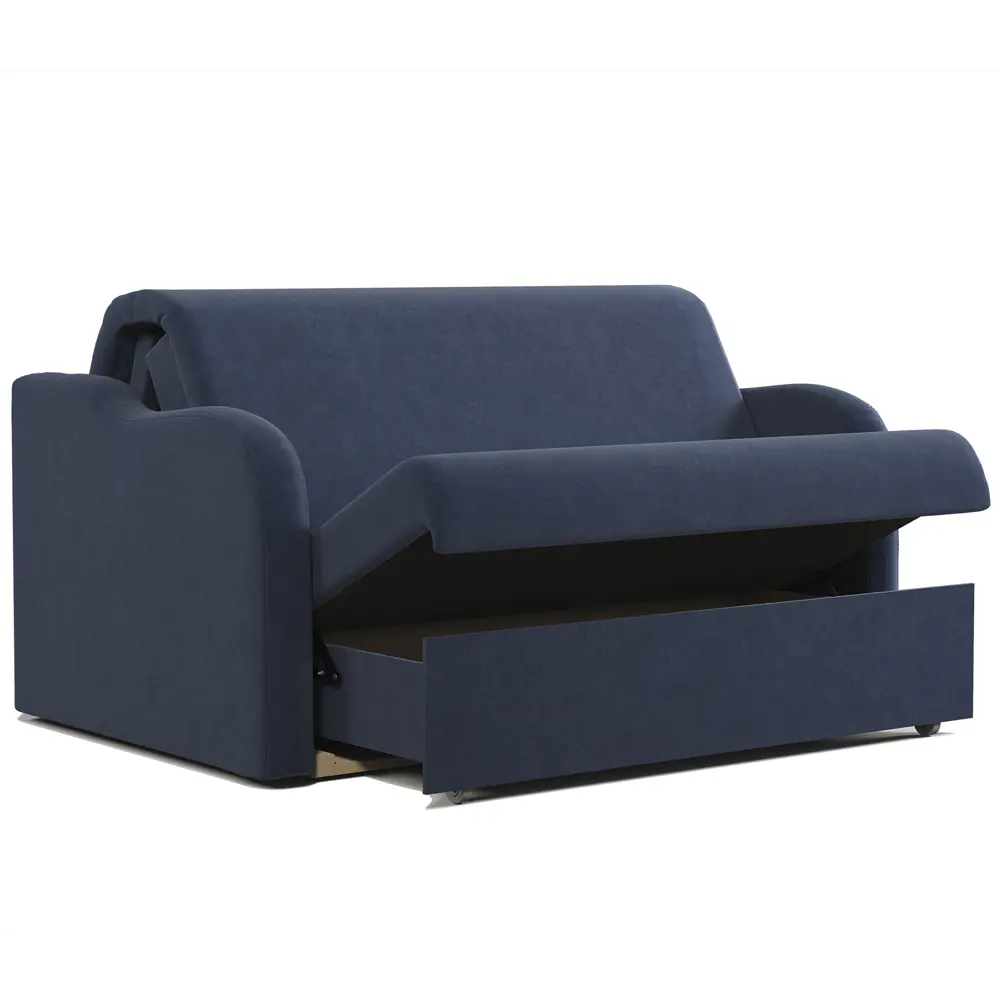Фото 4 Диван раскладной Гамма Коломбо 160x95x110 см велюр цвет синий Фото 4 Диван раскладной Гамма Коломбо 160x95x110 см велюр цвет синий