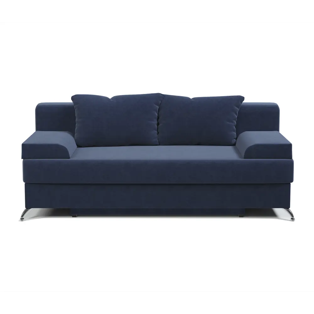 Фото 2 Диван раскладной Гамма Лайт 198x78x81 см велюр цвет синий Фото 2 Диван раскладной Гамма Лайт 198x78x81 см велюр цвет синий