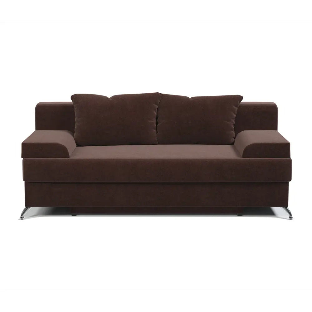 Фото 2 Диван раскладной Гамма Лайт 198x78x81 см велюр цвет шоколадный Фото 2 Диван раскладной Гамма Лайт 198x78x81 см велюр цвет шоколадный