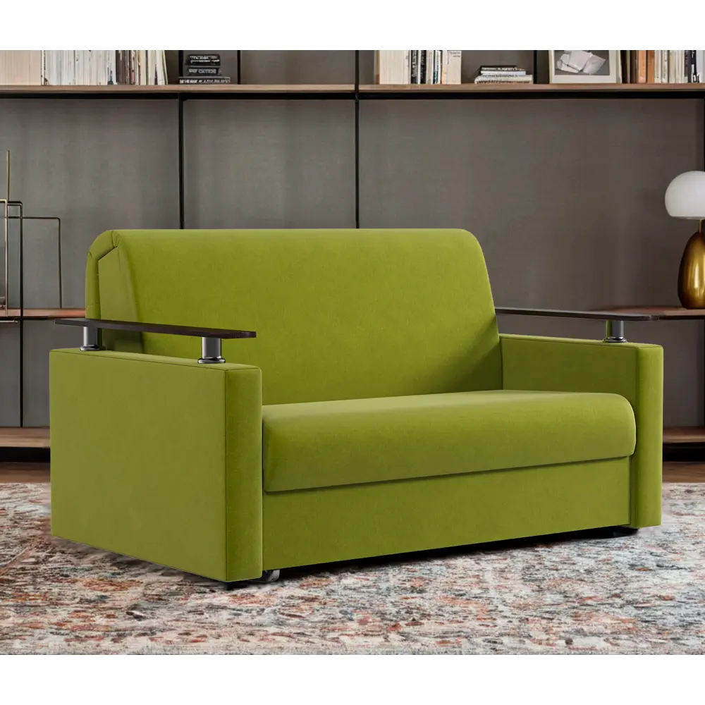 Фото Диван раскладной Гамма Шарм 140 160x95x110 см велюр цвет зеленый Фото Диван раскладной Гамма Шарм 140 160x95x110 см велюр цвет зеленый