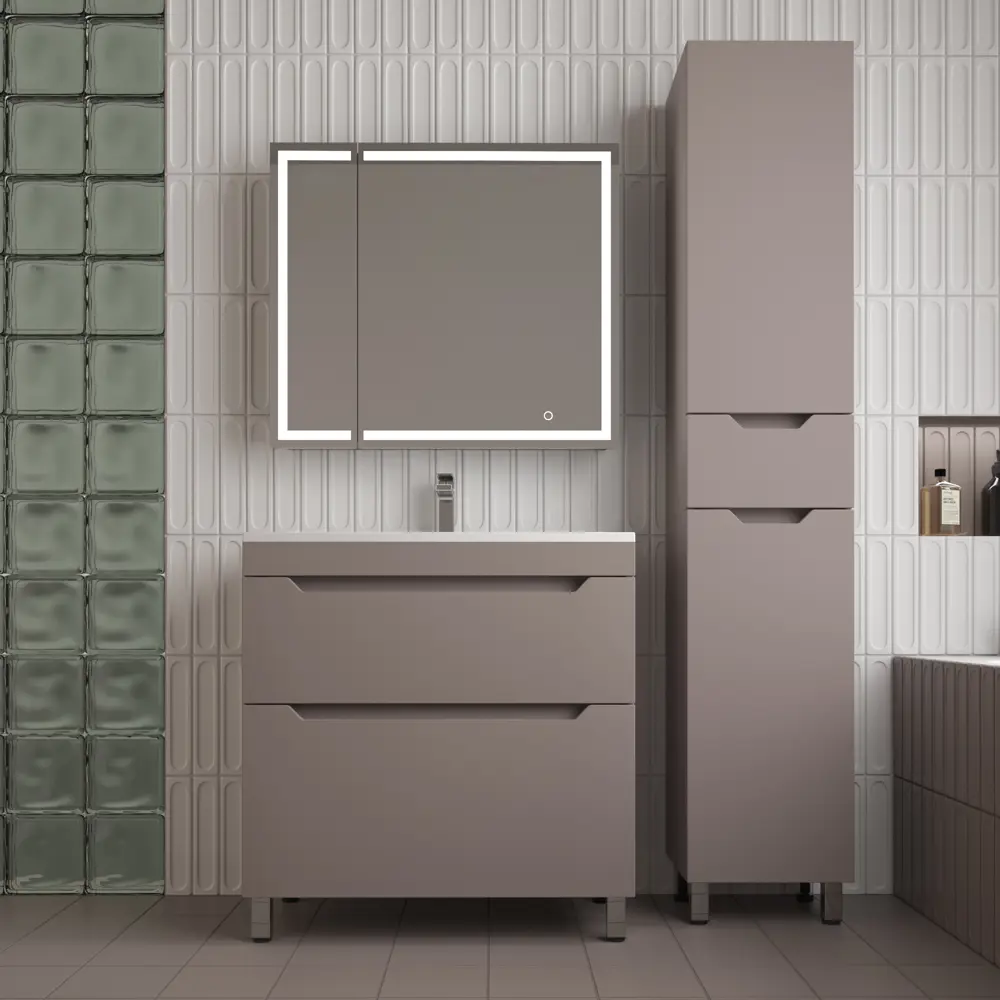 Фото 5 Тумба под раковину напольная Style line ЛС-00002398 99.8см цвет тауп темный эмаль Фото 5 Тумба под раковину напольная Style line ЛС-00002398 99.8см цвет тауп темный эмаль