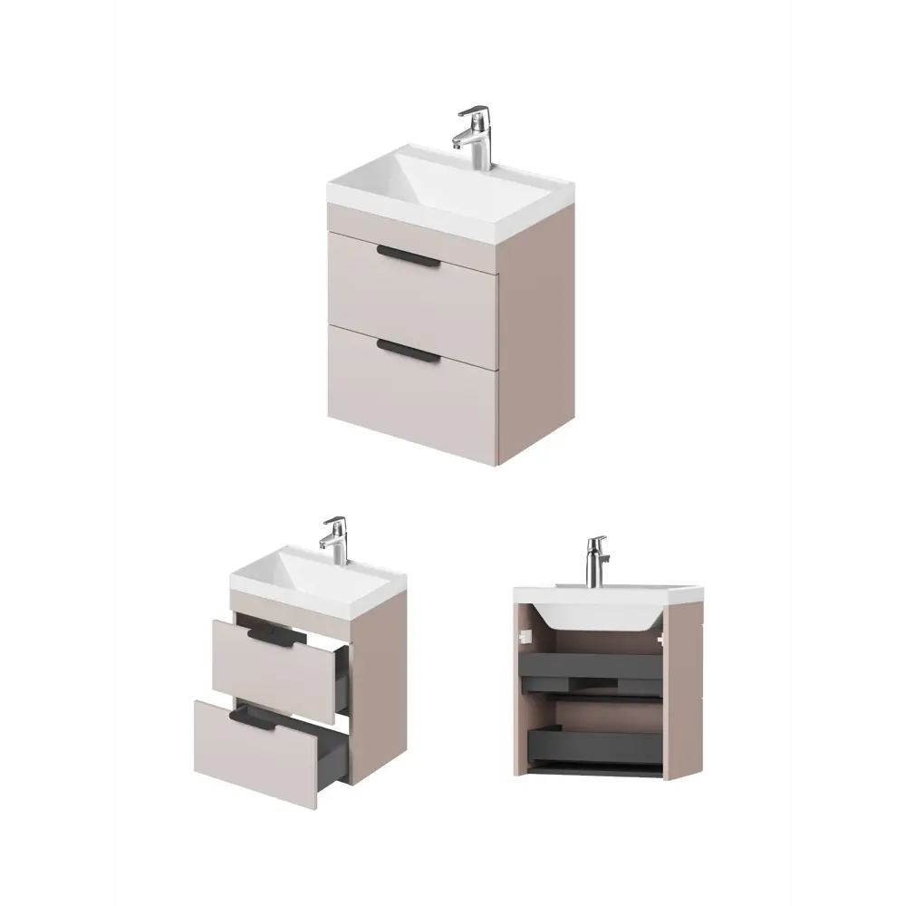 Фото 9 Тумба под раковину подвесная Итана 4657841625952 49см цвет кашемир серый Фото 9 Тумба под раковину подвесная Итана 4657841625952 49см цвет кашемир серый