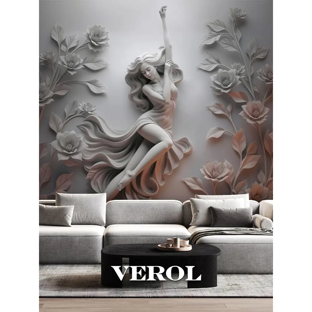 Фото 4 Фотообои флизелиновые Verol Барельеф девушка и цветы 300x283 см Фото 4 Фотообои флизелиновые Verol Барельеф девушка и цветы 300x283 см