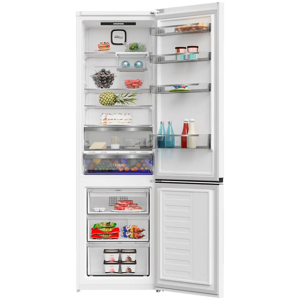 Фото 3 Отдельностоящий холодильник Grundig GKPN66930FW 59.5x201 см цвет белый Фото 3 Отдельностоящий холодильник Grundig GKPN66930FW 59.5x201 см цвет белый