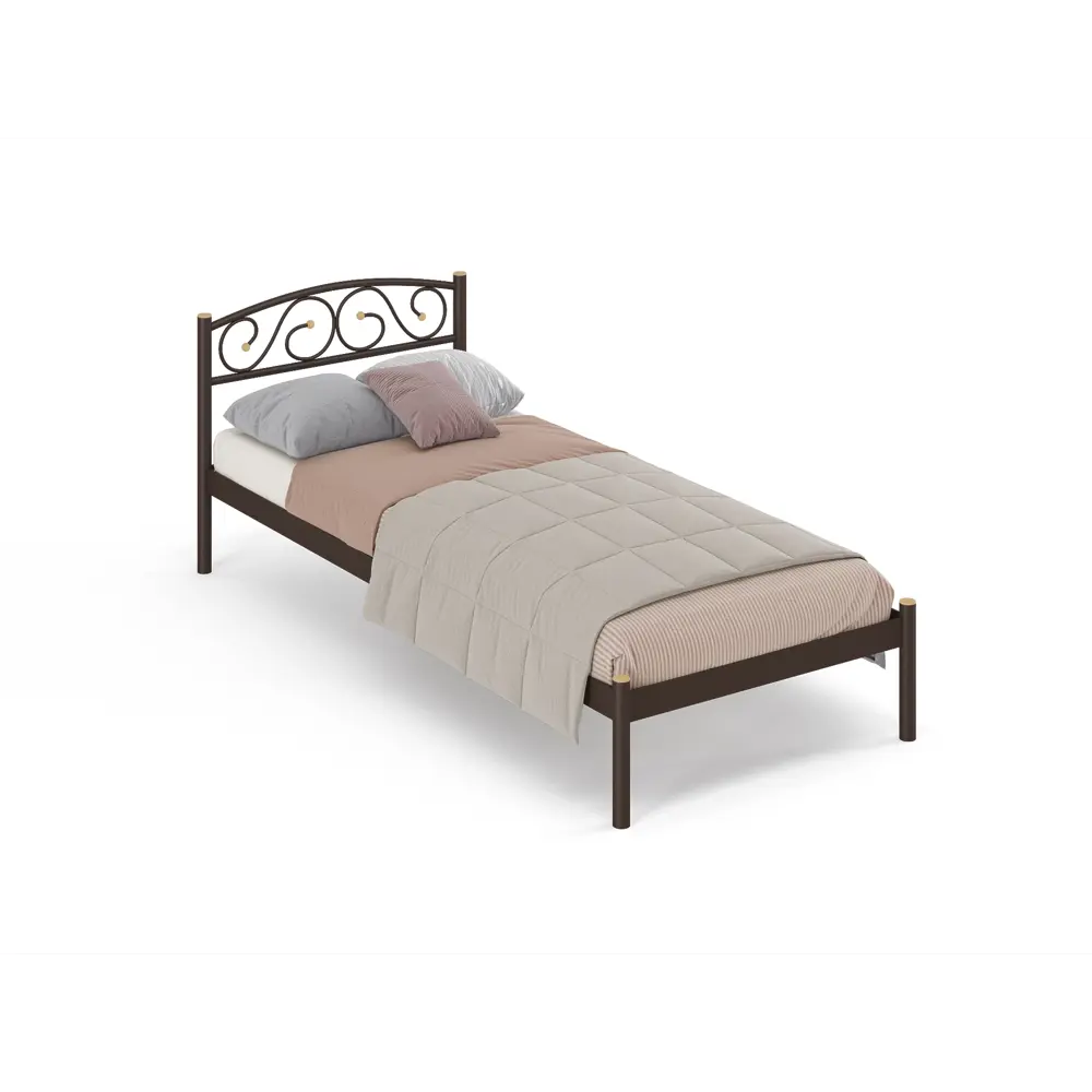 Фото 2 Кровать Стиллмет Оптима 200x90 см металлическое основание цвет черный Фото 2 Кровать Стиллмет Оптима 200x90 см металлическое основание цвет черный