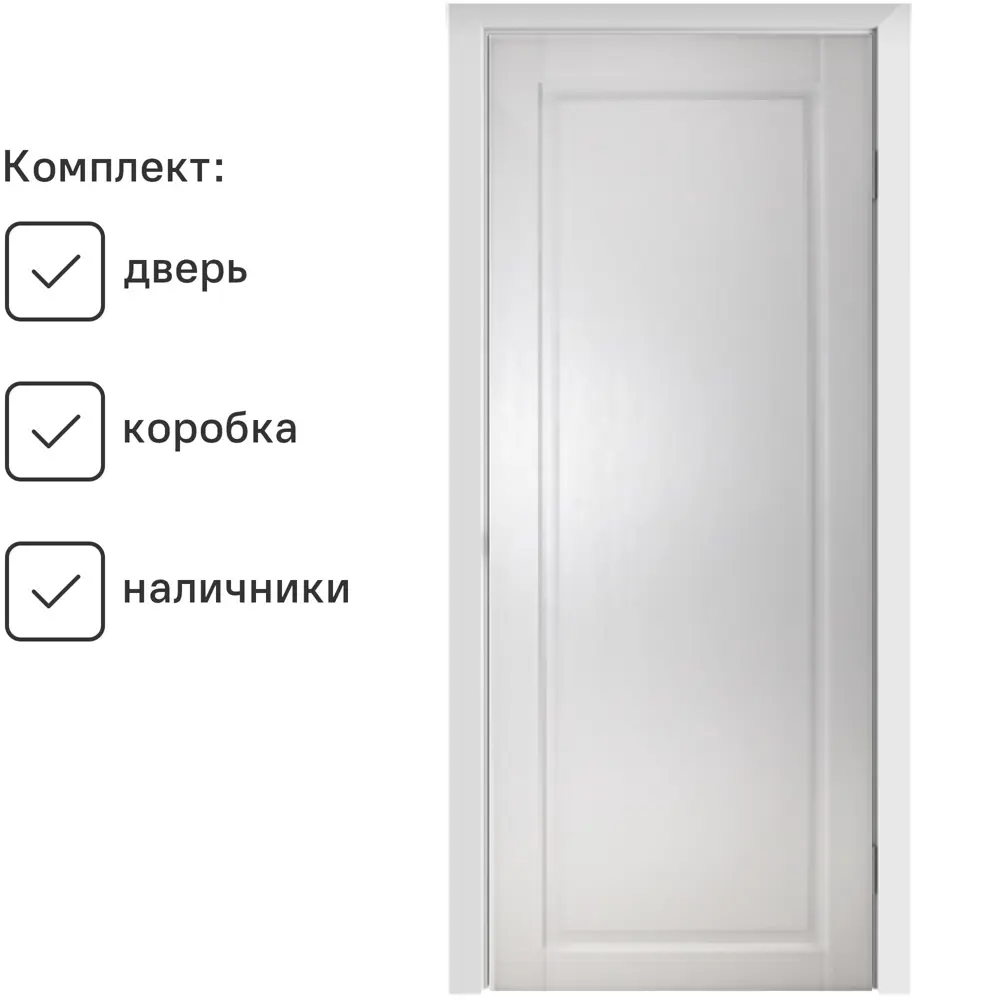 Фото Комплект межкомнатной двери Citydoors Лайт-1 глухая 200x70см ПВХ цвет белый с коробом и наличниками Фото Комплект межкомнатной двери Citydoors Лайт-1 глухая 200x70см ПВХ цвет белый с коробом и наличниками