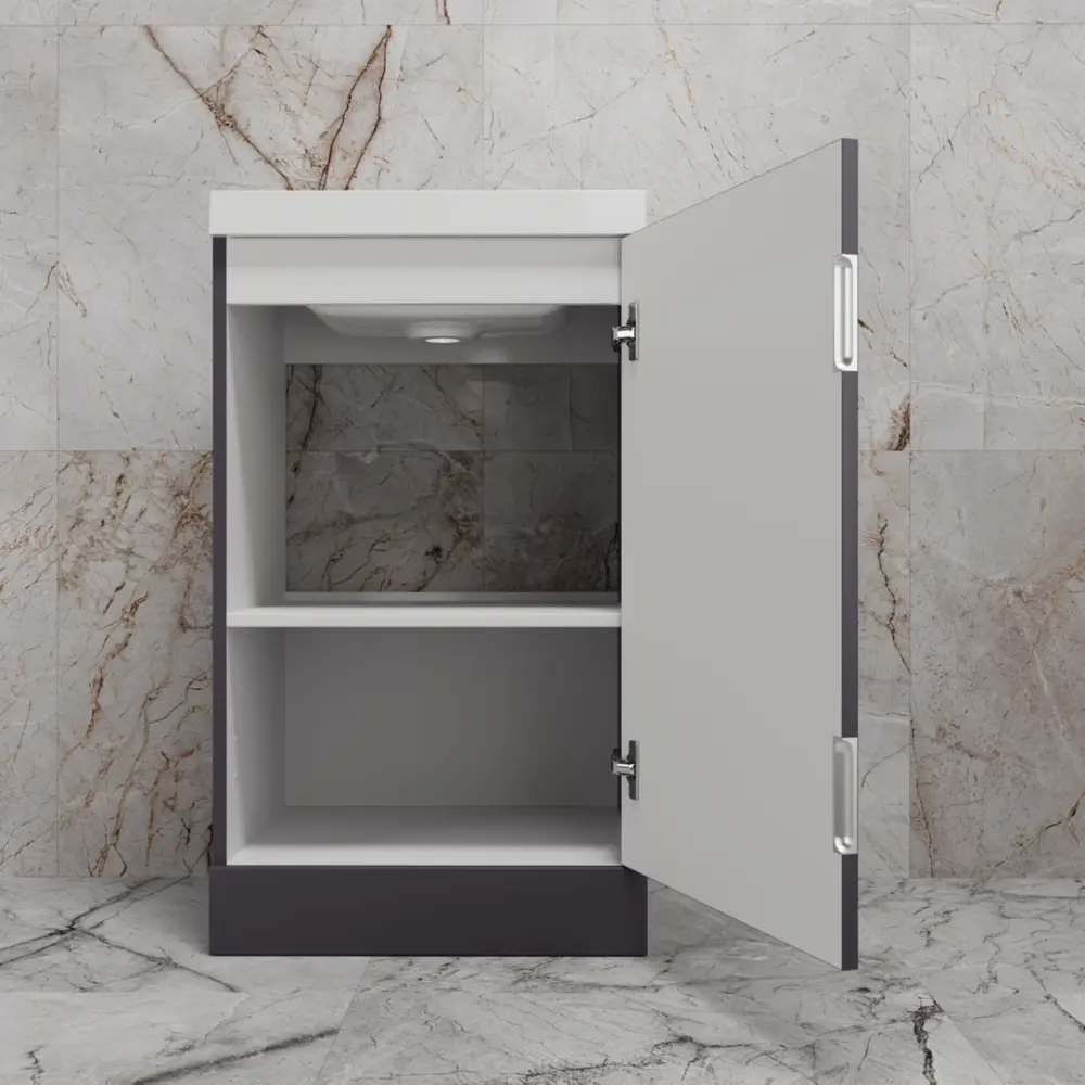 Фото 5 Тумба под раковину напольная Style line ЛС-00002451 49.9см цвет графит нубук Фото 5 Тумба под раковину напольная Style line ЛС-00002451 49.9см цвет графит нубук