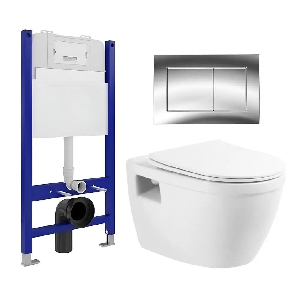 Фото Комплект инсталляции 3 в 1 Enio Tecnico EN8050050 с унитазом подвесным BelBagno Loto BB070CHR/SC и кнопка хром Quadro Фото Комплект инсталляции 3 в 1 Enio Tecnico EN8050050 с унитазом подвесным BelBagno Loto BB070CHR/SC и кнопка хром Quadro
