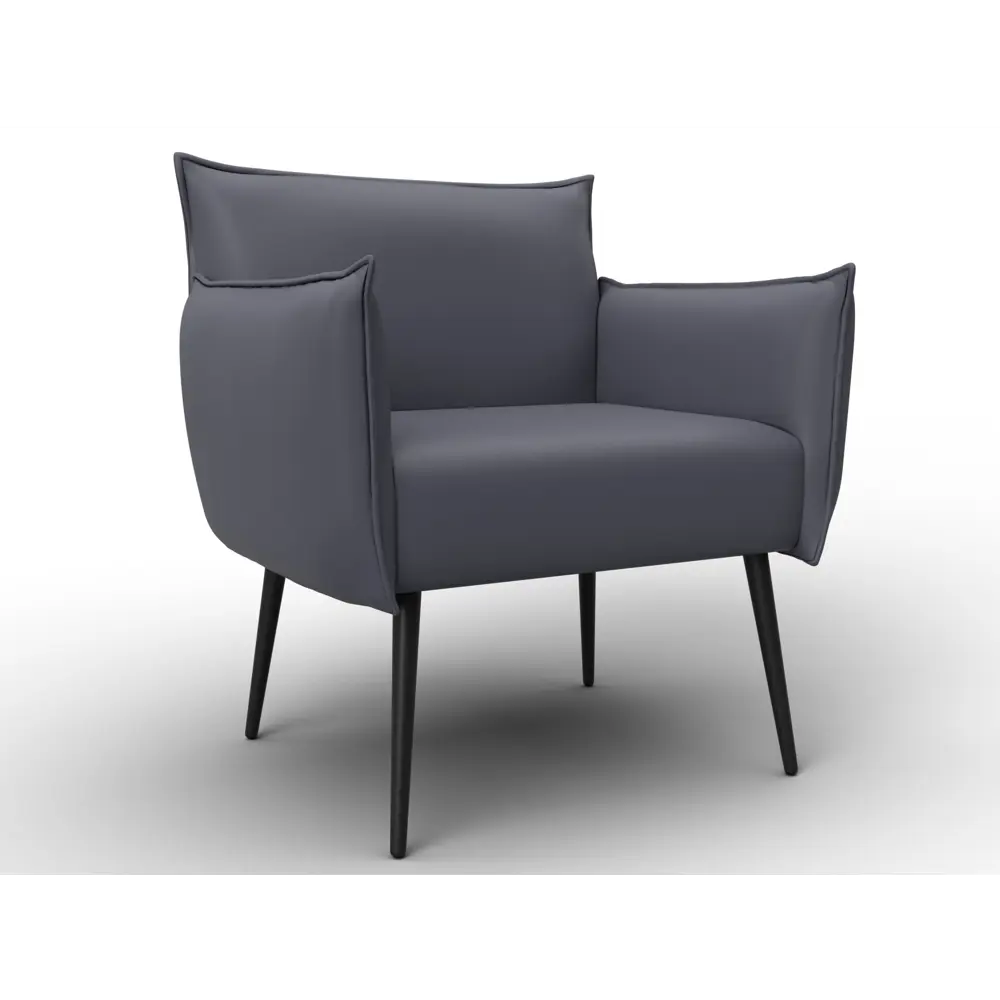 Фото Кресло Лига диванов Лига-083 132316 80x81x65 см эко-кожа цвет grifon 15 серый