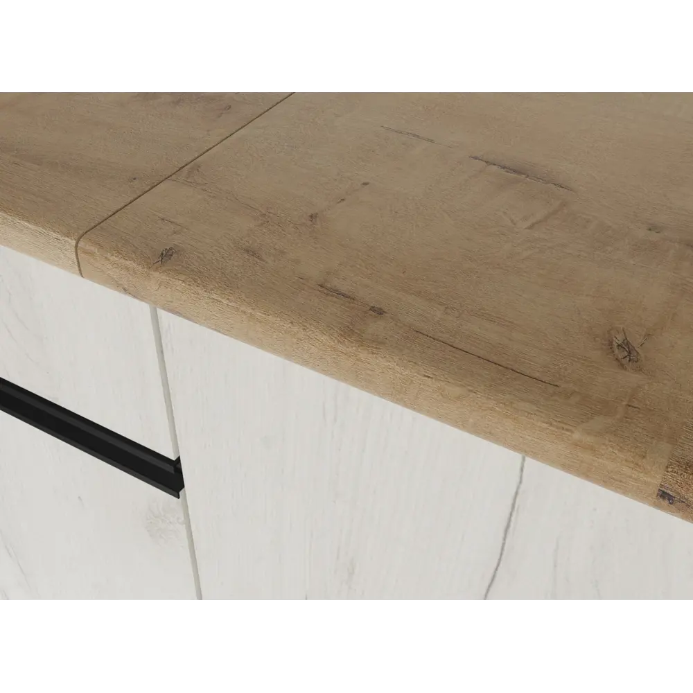 Фото 5 Кухонный гарнитур Медиум/амели Герда Амели медиум 140x217x60 см ЛДСП цвет беленый дуб / белый