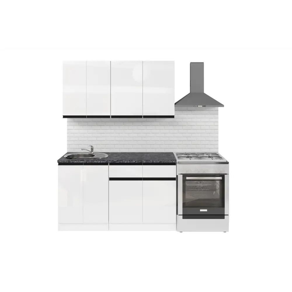 Фото 5 Кухонный гарнитур Медиум/лотос Герда Лотос медиум 140x217x60 см ЛДСП цвет белый глянец Фото 5 Кухонный гарнитур Медиум/лотос Герда Лотос медиум 140x217x60 см ЛДСП цвет белый глянец