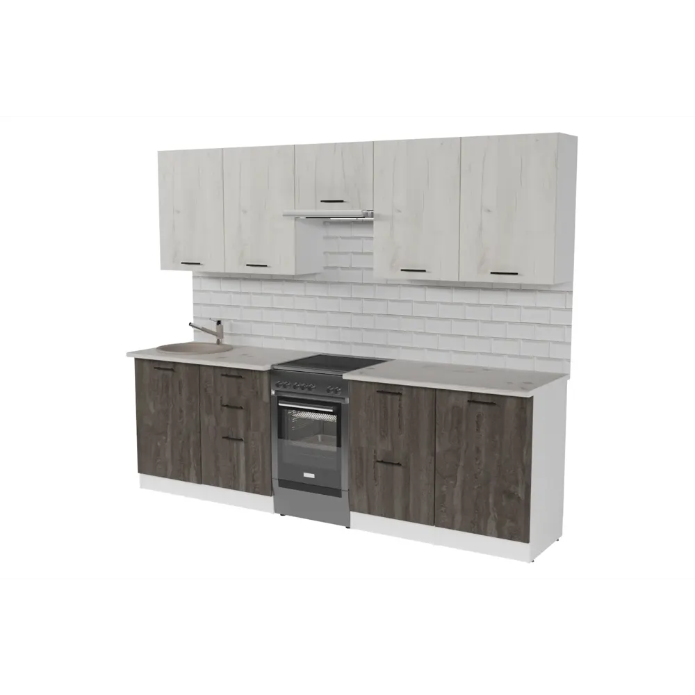 Фото Кухонный гарнитур Мега/сиена Герда Сиена мега 2500 мм 250x217x60 см ЛДСП цвет бетон Фото Кухонный гарнитур Мега/сиена Герда Сиена мега 2500 мм 250x217x60 см ЛДСП цвет бетон