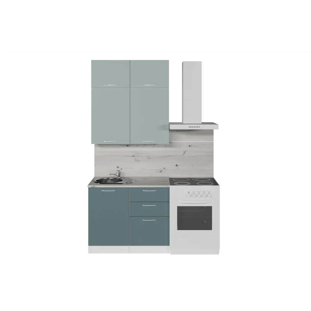 Фото 4 Кухонный гарнитур Мини/асая Герда Асая мини 100x217x60 см ЛДСП цвет сине-зеленый Фото 4 Кухонный гарнитур Мини/асая Герда Асая мини 100x217x60 см ЛДСП цвет сине-зеленый