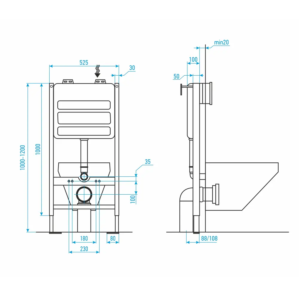 Фото 8 Комплект инсталляция и унитаз Joki: инсталляция JK03351 с кнопкой JK206549 белая/хром и унитаз Stella XL T JK0011011 белый Фото 8 Комплект инсталляция и унитаз Joki: инсталляция JK03351 с кнопкой JK206549 белая/хром и унитаз Stella XL T JK0011011 белый