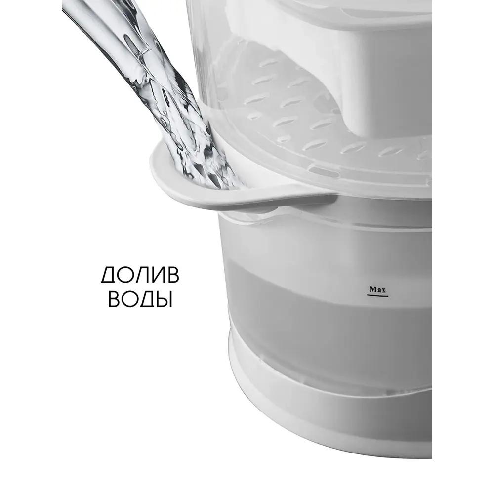 Фото 9 Пароварка Endever Vita 177 9 л 3 яруса цвет белый Фото 9 Пароварка Endever Vita 177 9 л 3 яруса цвет белый