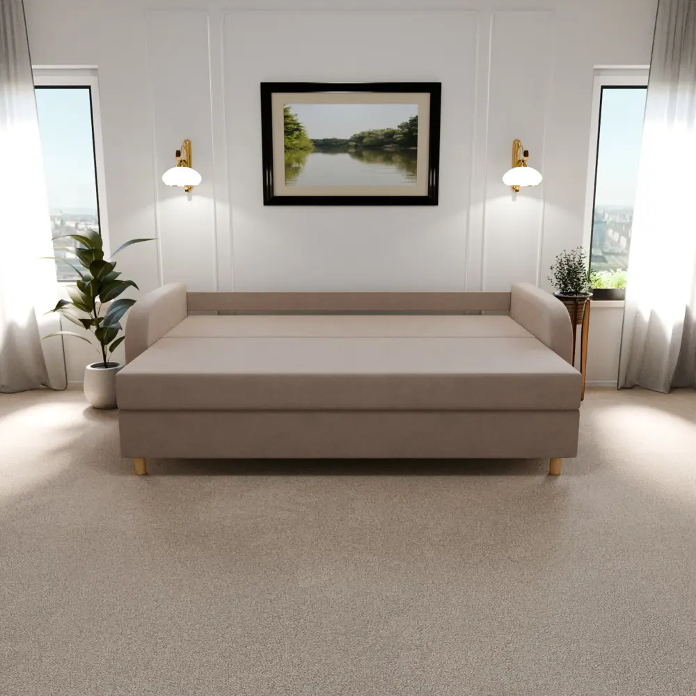 Фото 5 Раскладной диван Yorcom Валенсия_7 220x80x100 см велюр цвет бежевый Фото 5 Раскладной диван Yorcom Валенсия_7 220x80x100 см велюр цвет бежевый