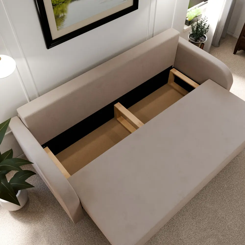 Фото 6 Раскладной диван Yorcom Валенсия_7 220x80x100 см велюр цвет бежевый Фото 6 Раскладной диван Yorcom Валенсия_7 220x80x100 см велюр цвет бежевый