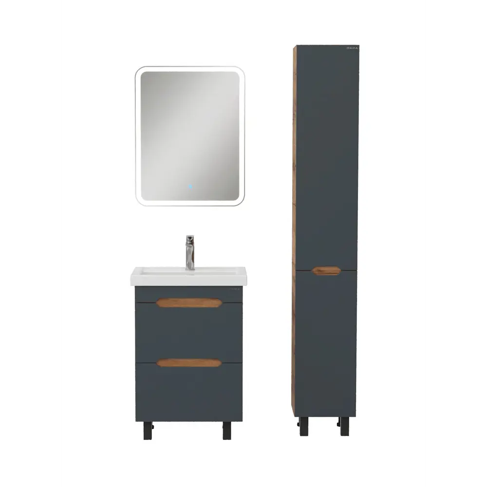 Фото 9 Тумба под раковину напольная Onika 105042 46.5см цвет графит/дуб крафт золотой Фото 9 Тумба под раковину напольная Onika 105042 46.5см цвет графит/дуб крафт золотой