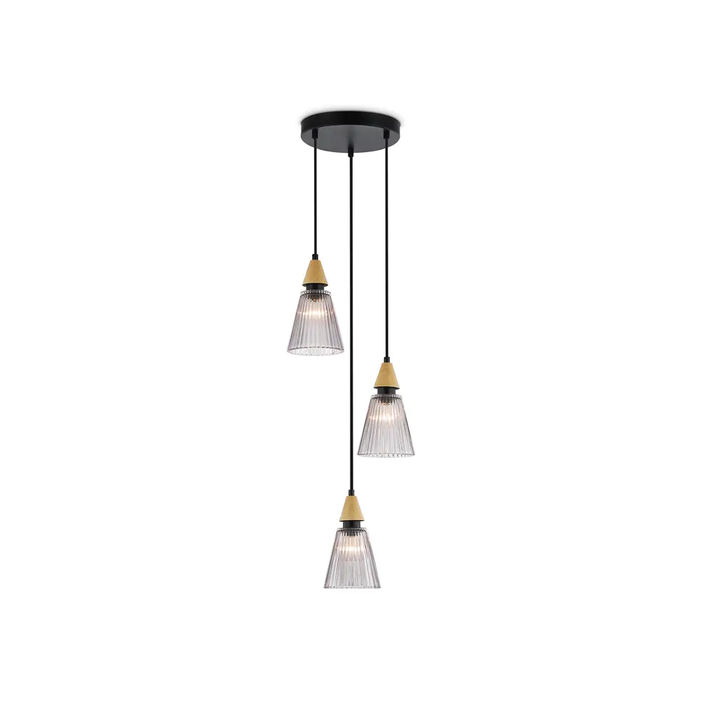 Фото Светильник подвесной Ambrella light High Lh58112 3 лампы 6 м² цвет черный дымчатый