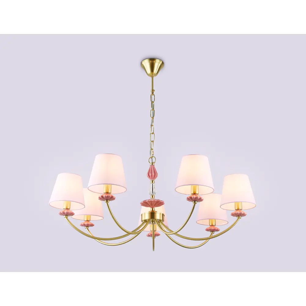 Фото 4 Люстра подвесная Ambrella light High Lh75025 7 ламп 28 м² цвет розовый латунь