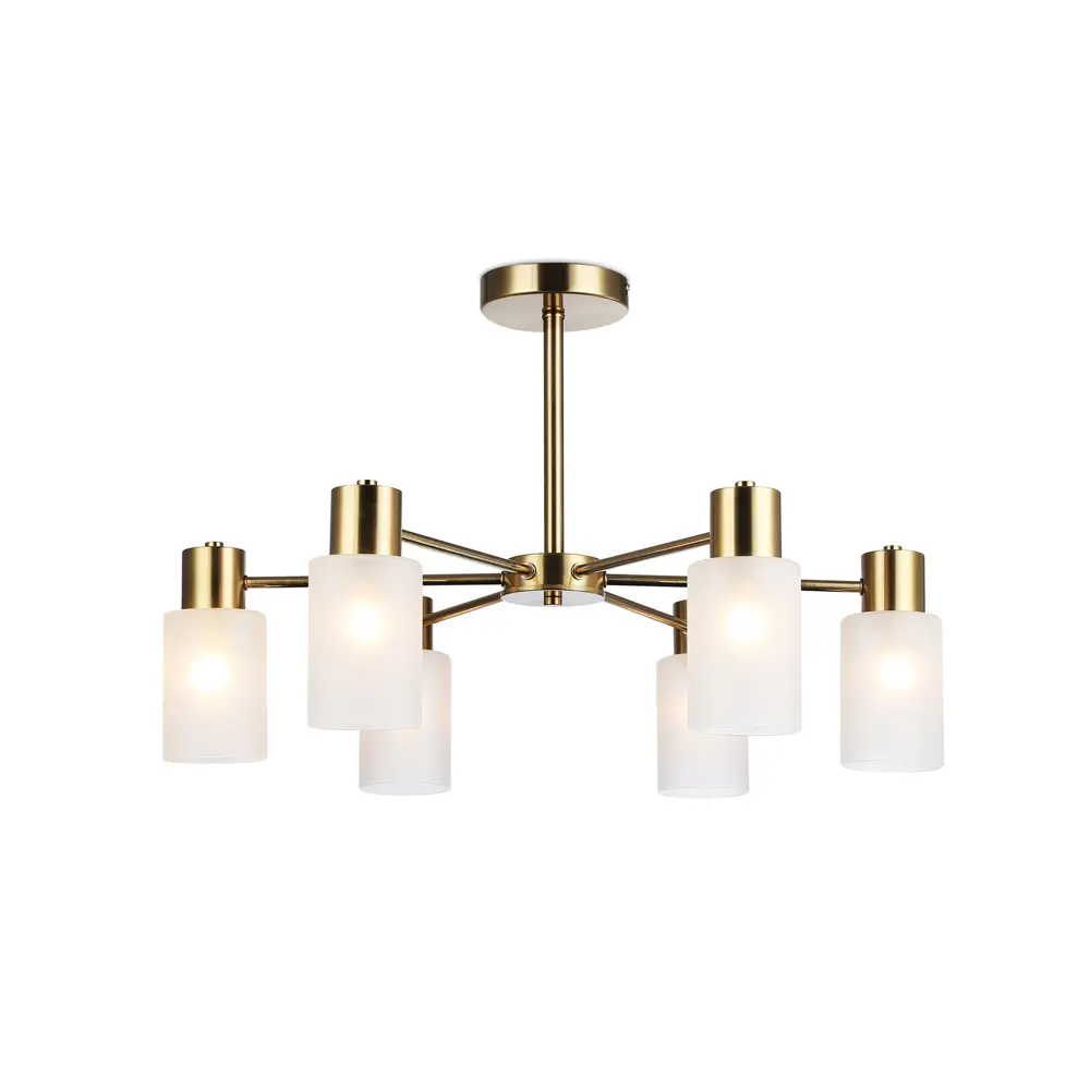 Фото Люстра на штанге Ambrella light Traditional Tr9581 6 ламп 20 м² цвет белый латунь Фото Люстра на штанге Ambrella light Traditional Tr9581 6 ламп 20 м² цвет белый латунь